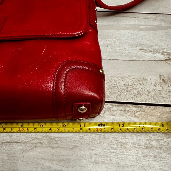 Eileen West Red Shoulder Bag Brass Hardware Coin Purse Vintage Vibe Classic Rich - Picture 12 of 16